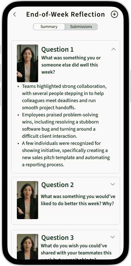 Interview summary view